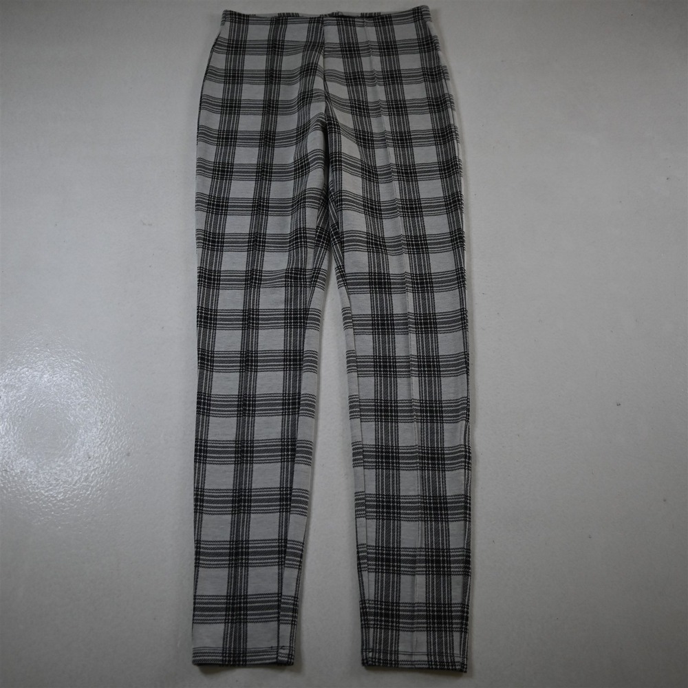 Tahari M Gray Plaid Pull On Skinny‎ Womens Pants